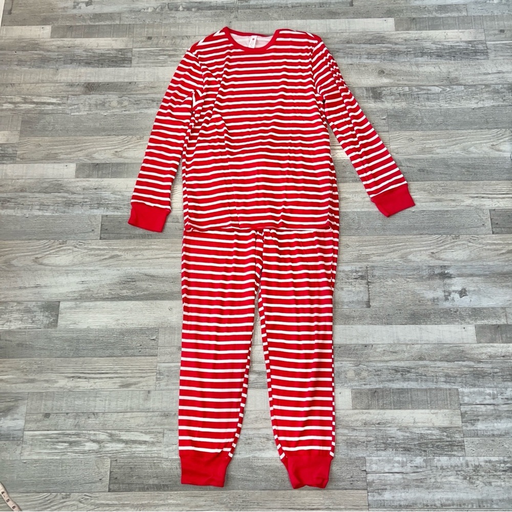 Target Men's NWT Red White Stripe Pajama Set Size Large Cotton R23